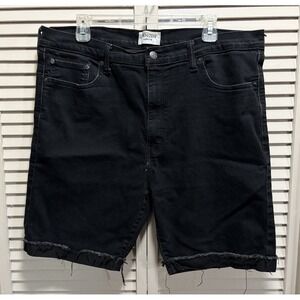 Denizen Levi's Men's Black Cut Off Shorts Size 38 Cuffed Mid Rise Logo‎ Zip